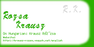 rozsa krausz business card